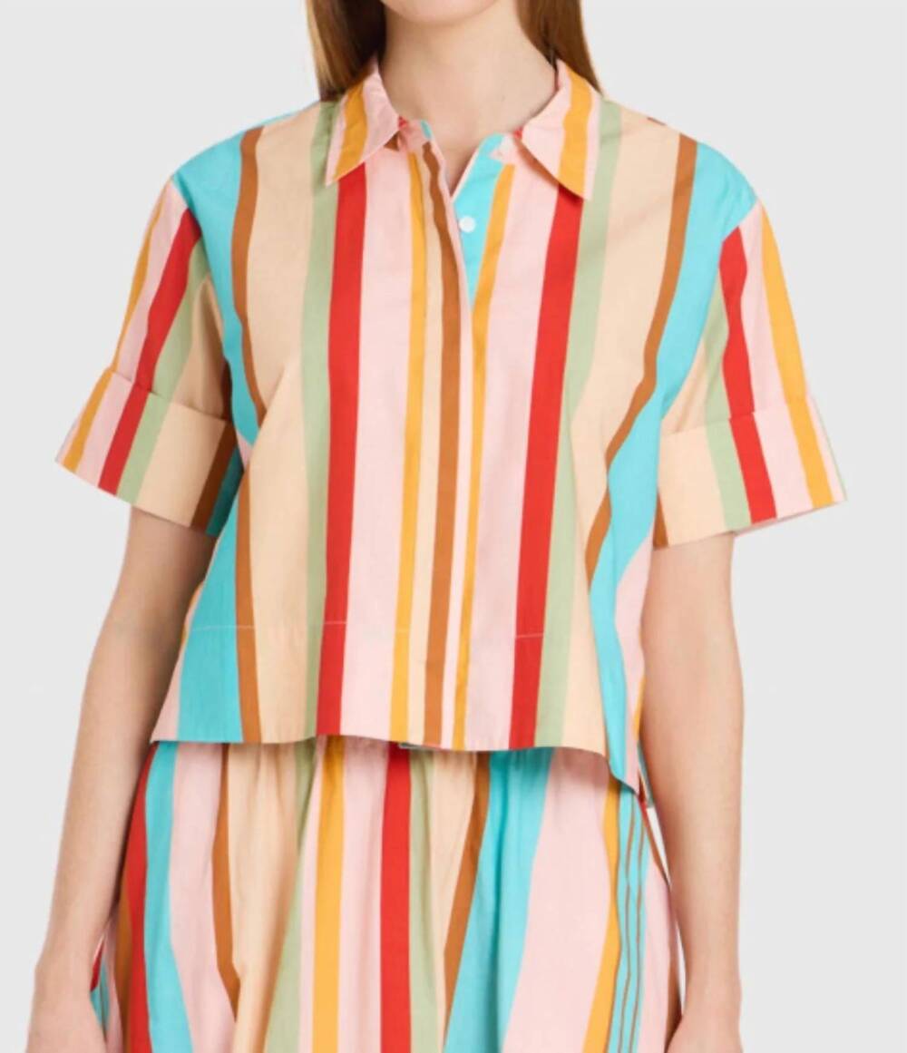 NEW LIVRO club short sleeve shirt in amberline stripe